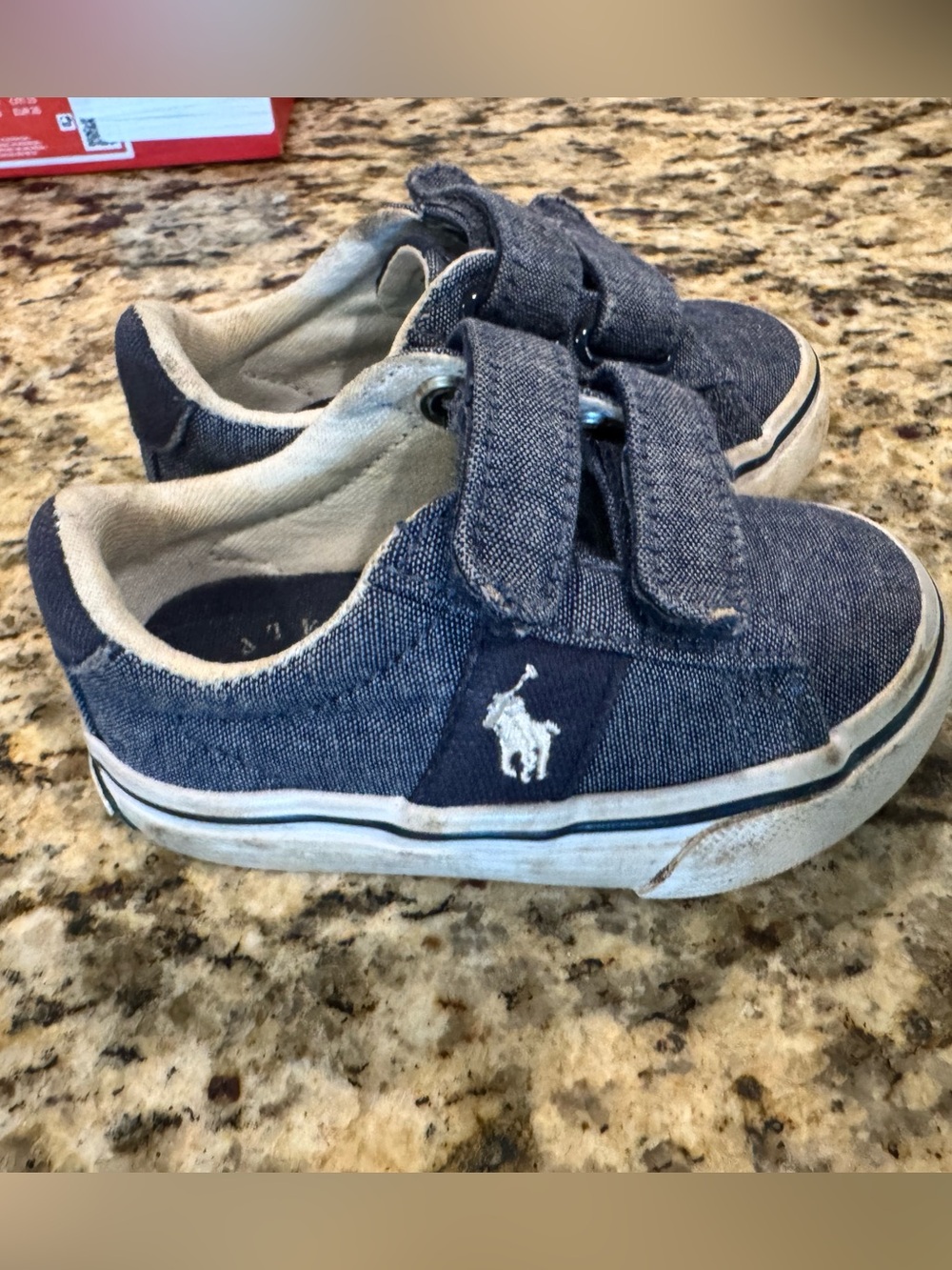 Polo by Ralph Lauren Denim Blue Kids Velcro Sneakers